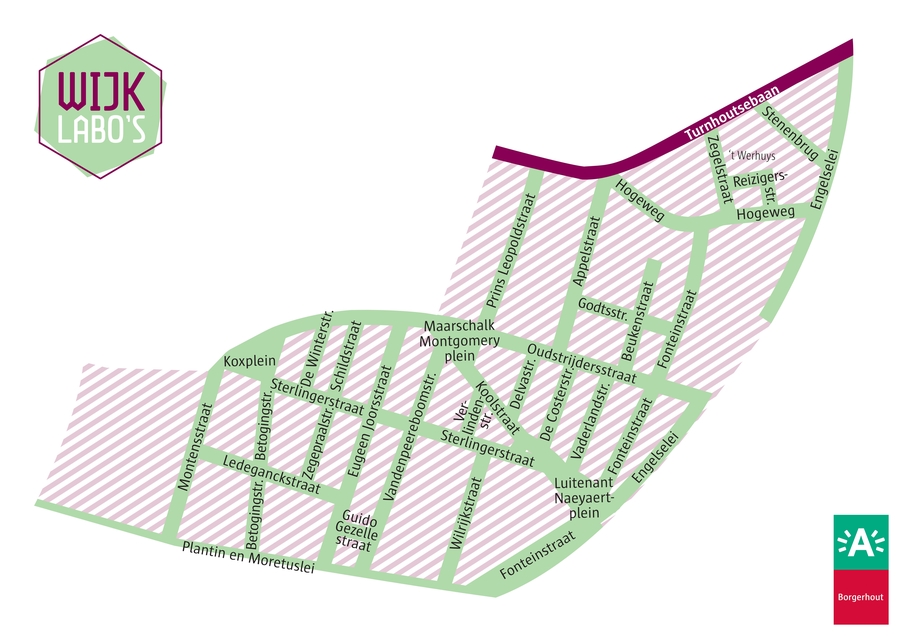 Plattegrond wijkafbakening wijklabo 5 Borgerhout